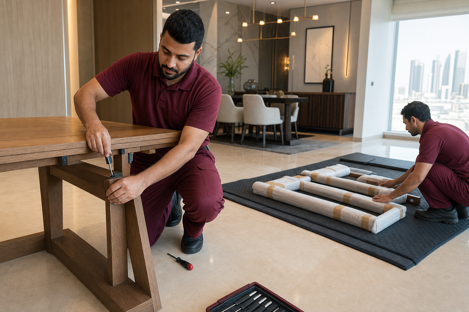 Concept furniture assembly scene