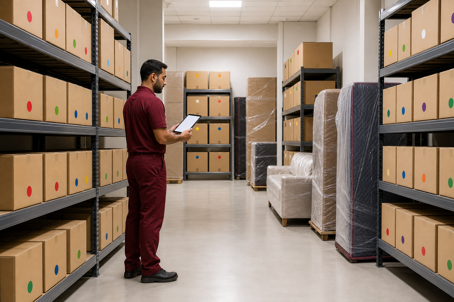 Concept organized storage enquiry scene
